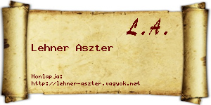 Lehner Aszter névjegykártya